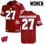 Women's Wisconsin Badgers NCAA #27 Rafael Gaglianone Red Authentic Under Armour Stitched College Football Jersey WU31V48MO
